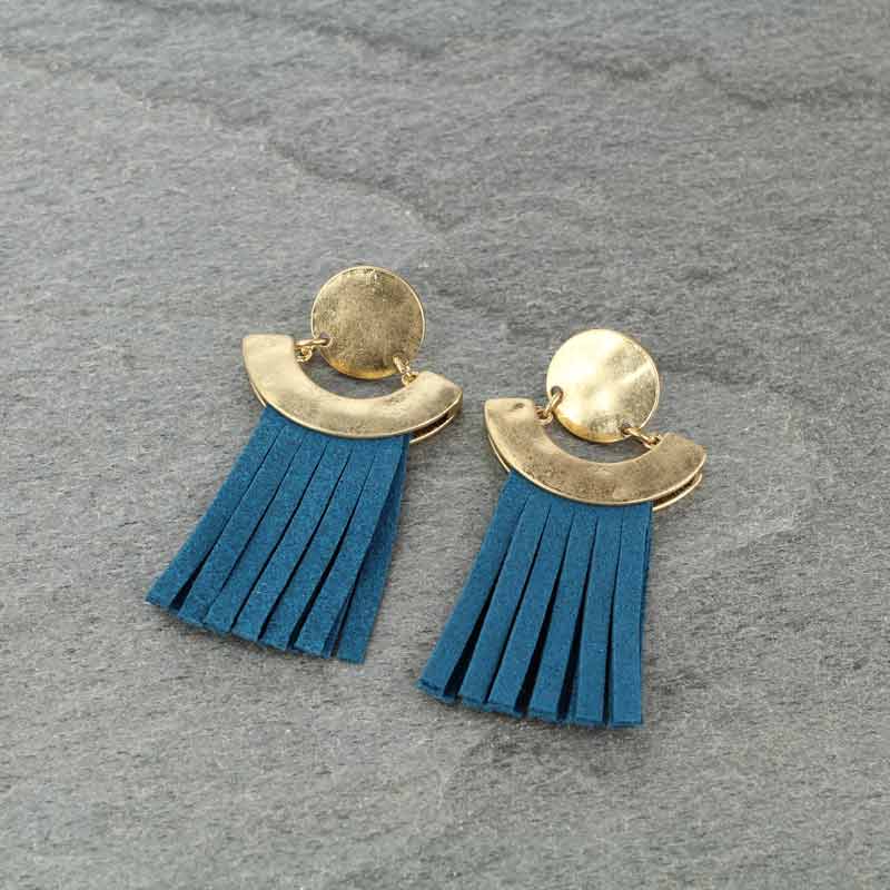 Suede Tassel Post Earrings