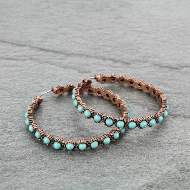 52 mm Navajo Style Texture Hoop Earrings