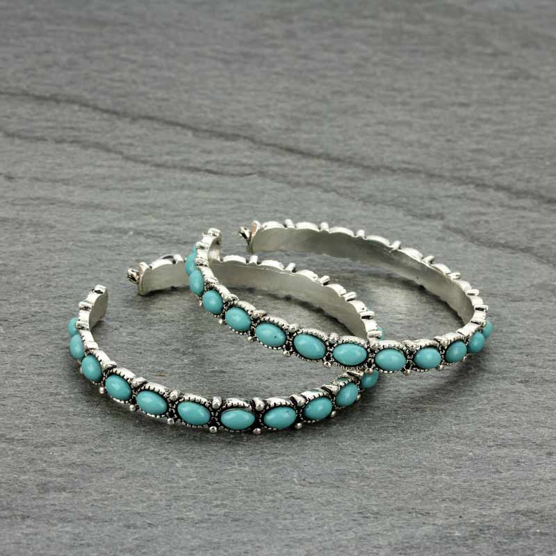 2" Navajo Style Texture Hoop Earrings