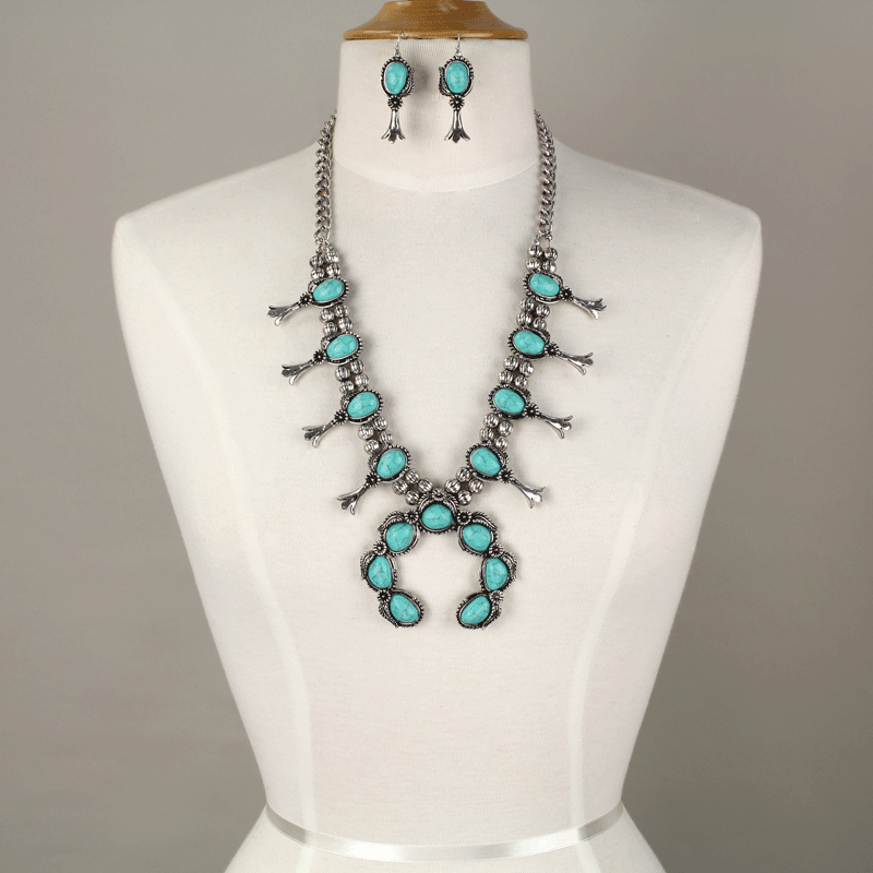 Squash Blossom Statement Necklace Set - Image 2