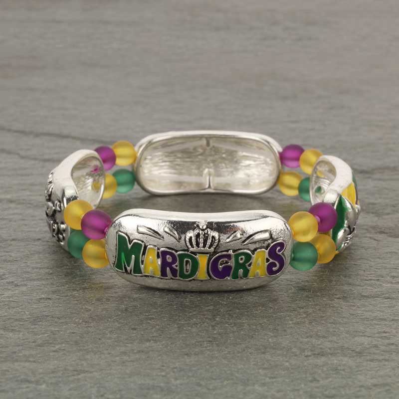 Fleur De Lis / Mardi Gras Stretch Bracelet - Image 3