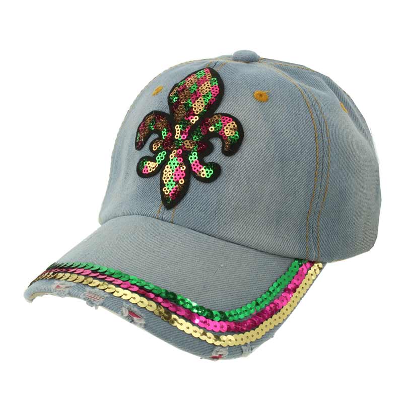Fluer De Lis Sequin Ball Cap