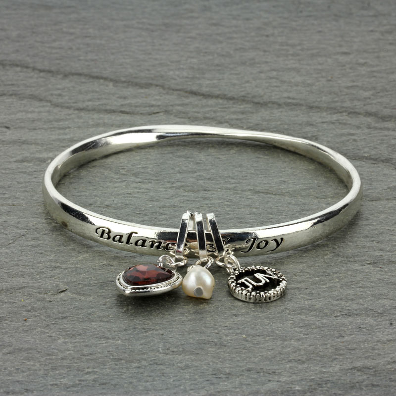 JUN Birthstone Twist Bangle Bracelet - Image 2