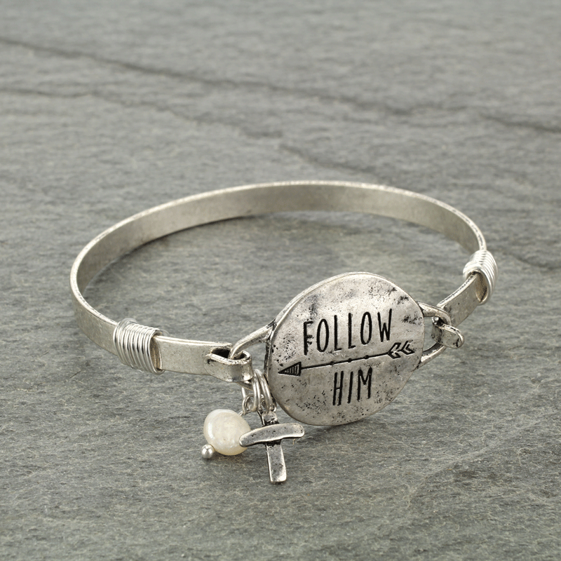 "Follow Him" Wire Bracelet