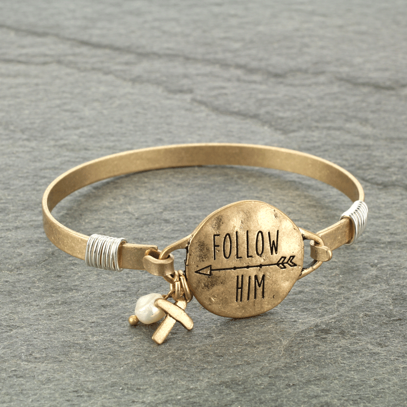 "Follow Him" Wire Bracelet