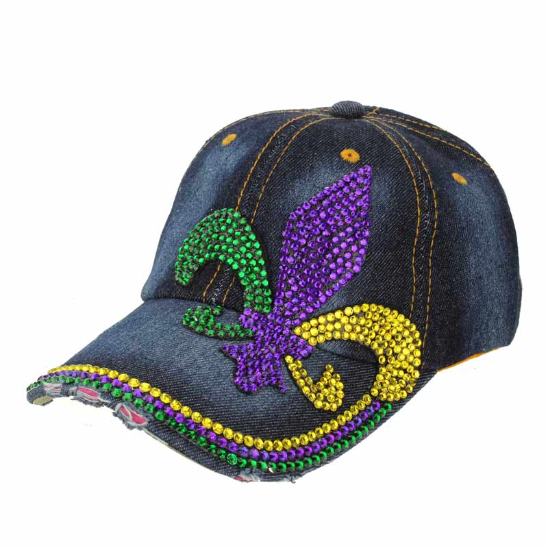 Fleur De Lis Rhinestone Cap
