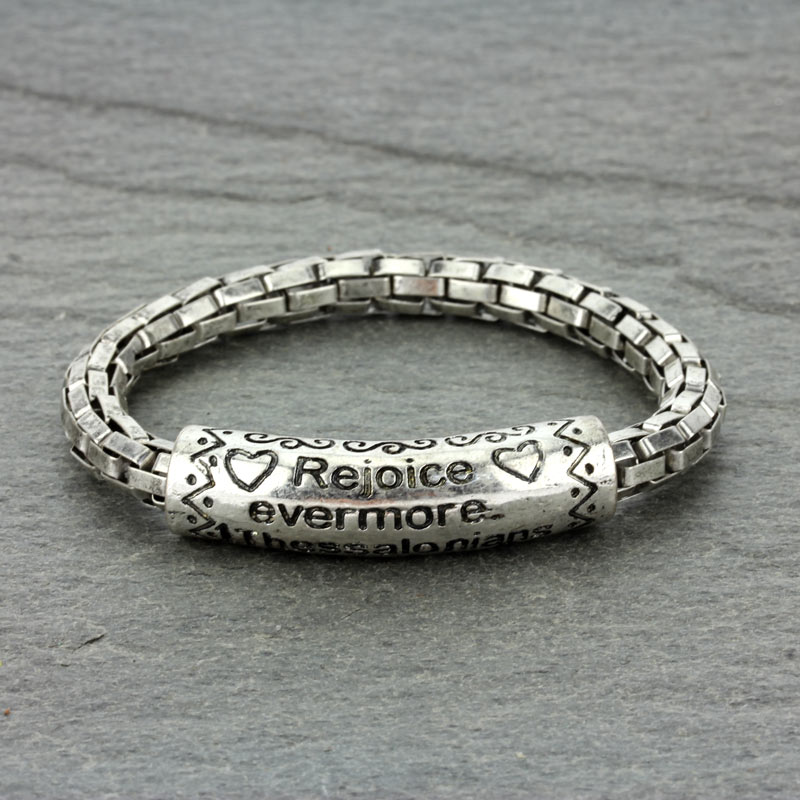 Bible Verse (1 Thessalonians 5:16) Stretch Bracelet