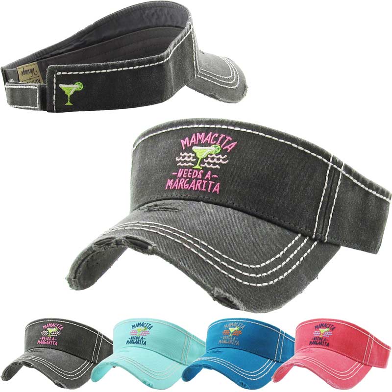 "Mamacita Needs A Margarita" Vintage Sun Visor - Image 2