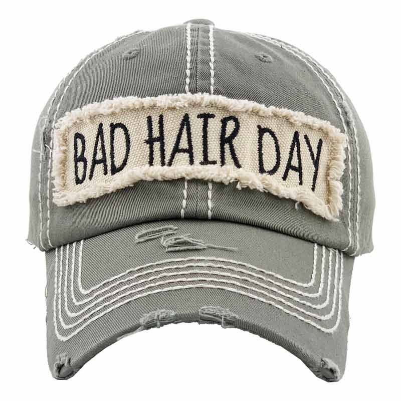 "BAD HAIR DAY" Washed Cotton Vintage Ball Cap