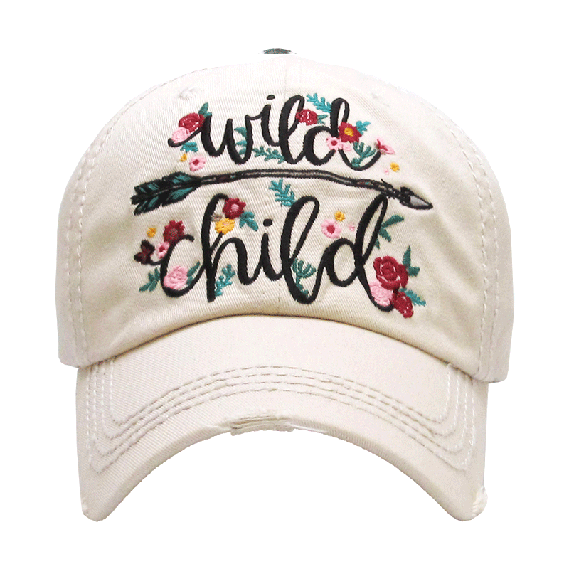 "WILD CHILD" WASHED VINTAGE BALL CAP