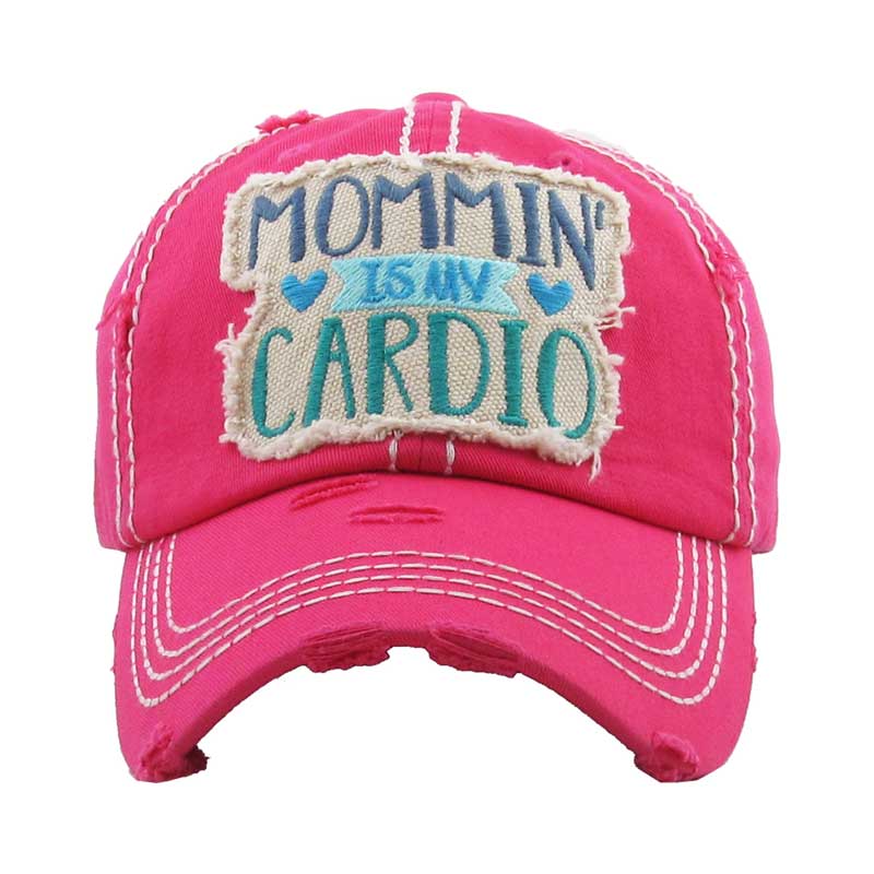 "Mommin' is My Cardio" Washed Vintage Ball Cap