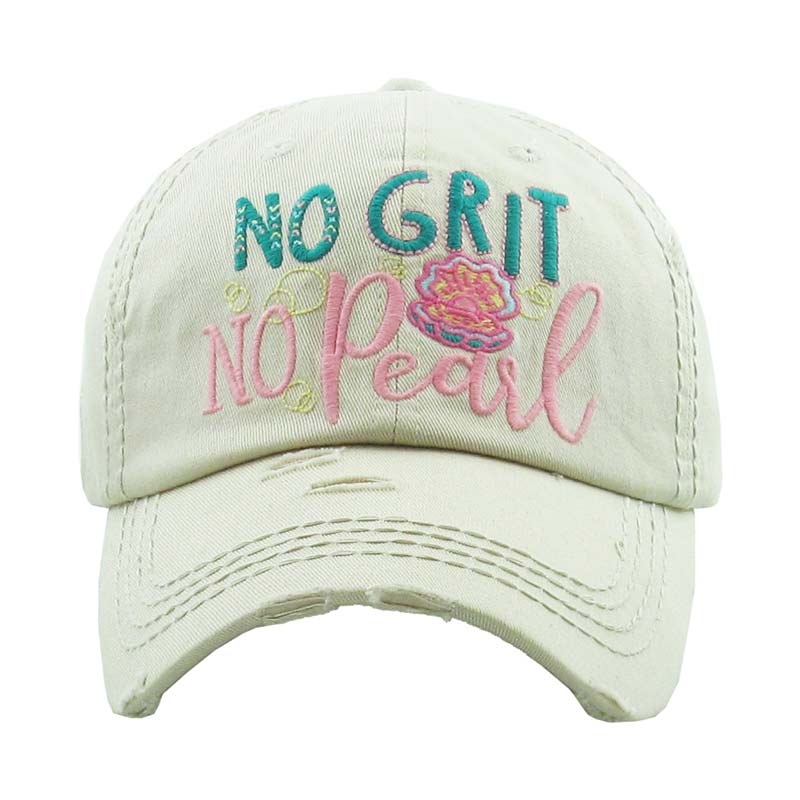 "No Grit No Pearl" Washed Vintage Ball Cap