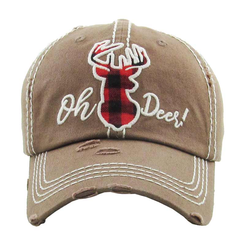 Plaid Oh Deer Washed Vintage Ball Cap