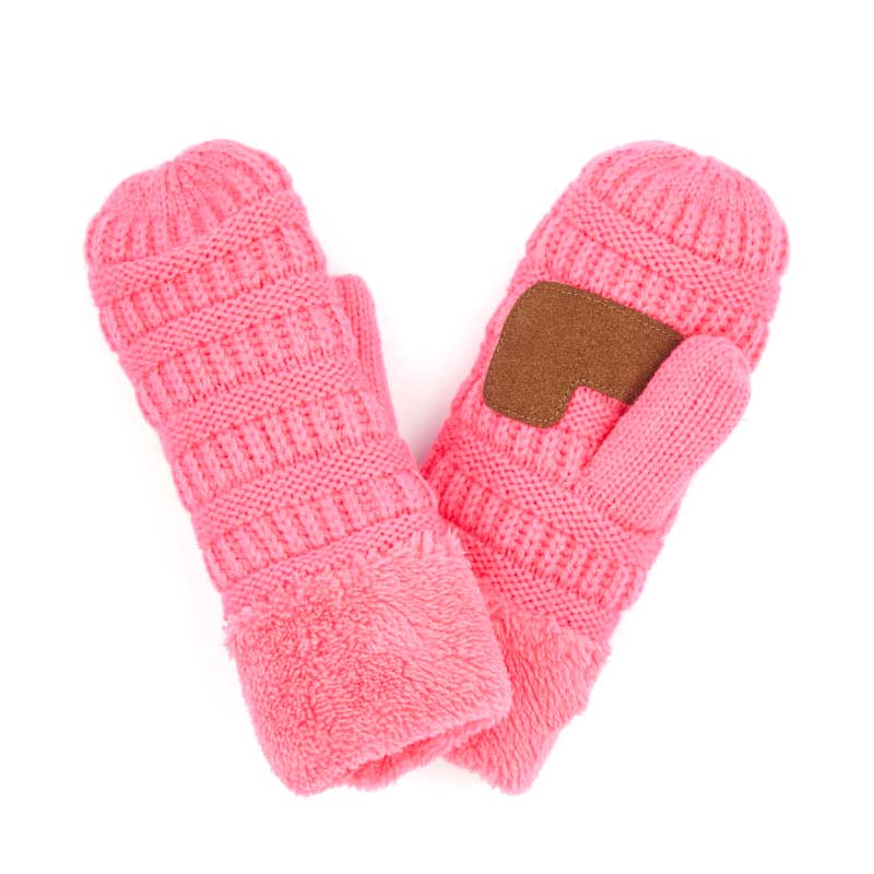 C.C Kids Solid Color Knitted Mittens