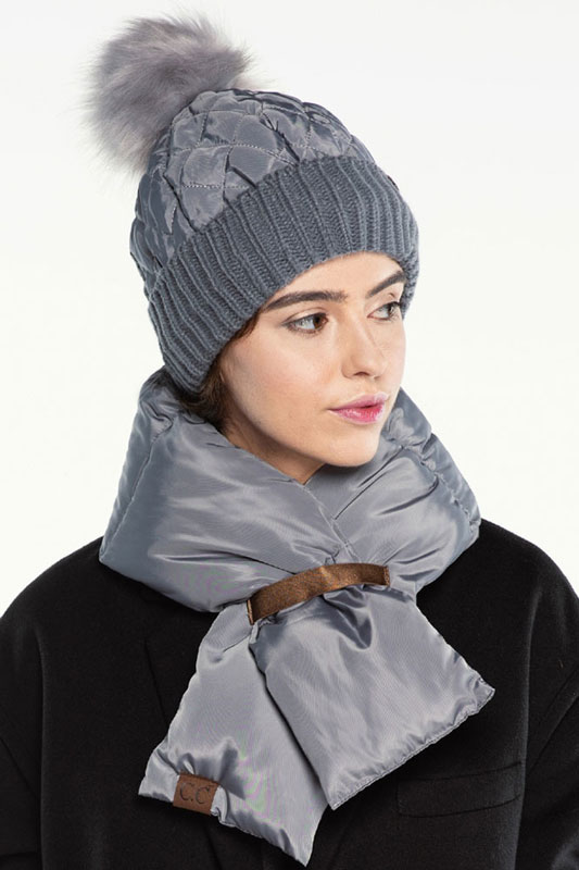 C.C Women's Quilted Puffer Scarf - Image 2