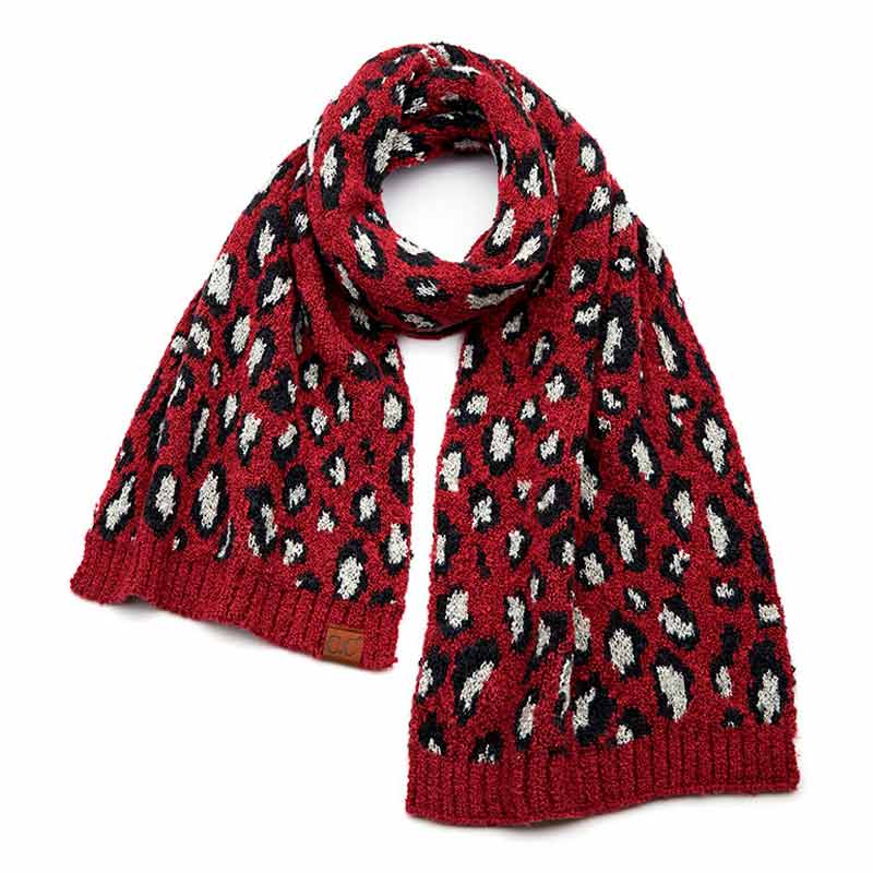 CC Leopard Jacquard Knit Scarf
