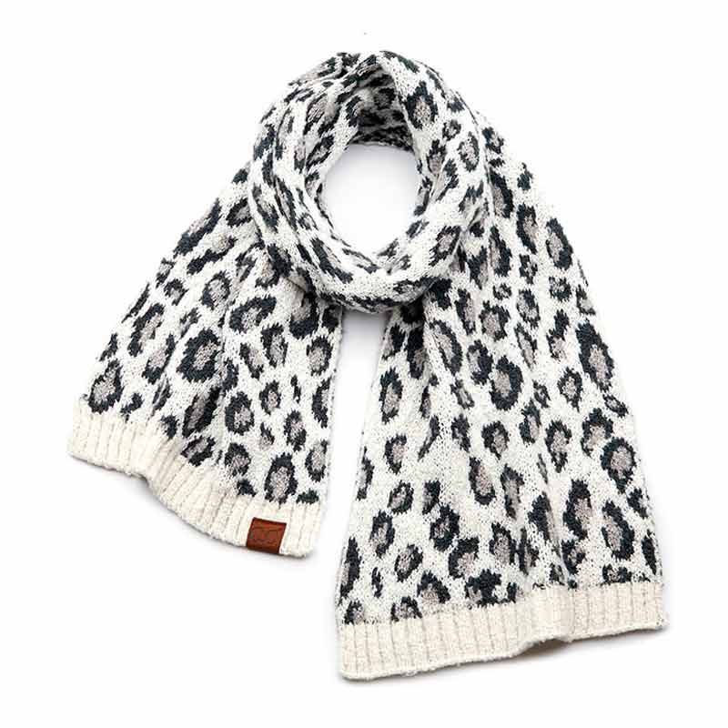 CC Leopard Jacquard Knit Scarf
