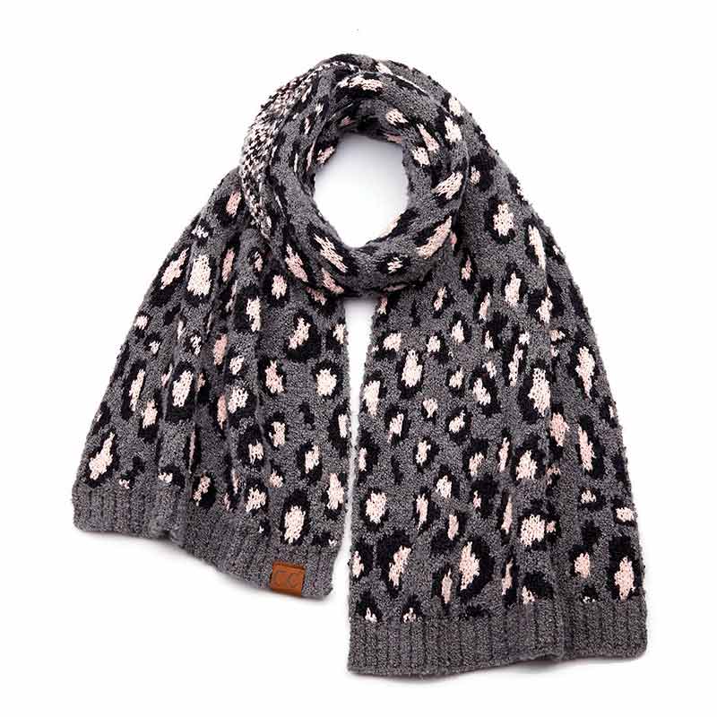 CC Leopard Jacquard Knit Scarf