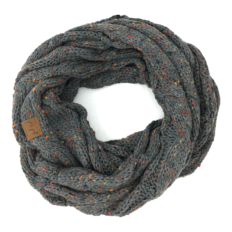 CC Cable Knit Confetti Infinity Scarf