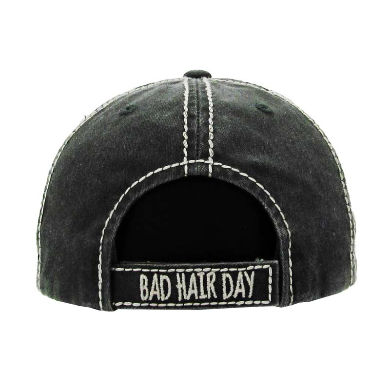 "BAD HAIR DAY" Washed Cotton Vintage Ball Cap - Image 2