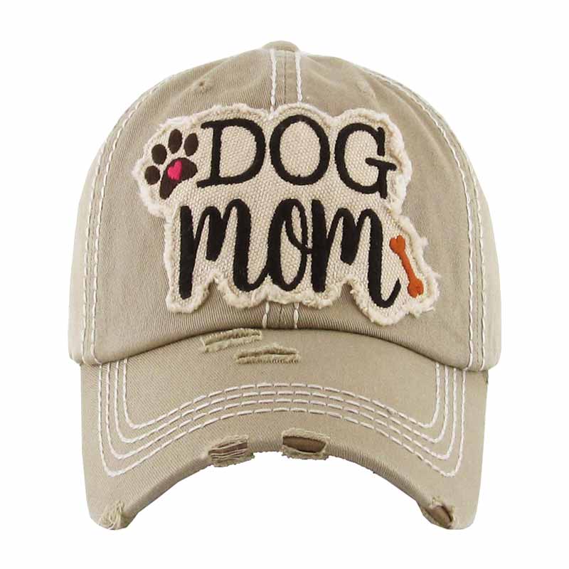 "DOG MOM" Washed Vintage Ball Cap