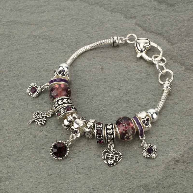 FEBRUARY Birthstone Multi Beads Bracelet