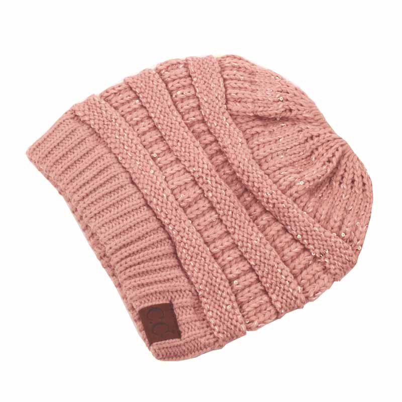 C.C Beanie Tail Hat with Sequin