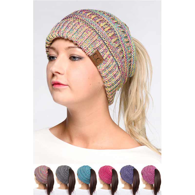 C.C 4 Tone Beanie Tail Hat - Image 2