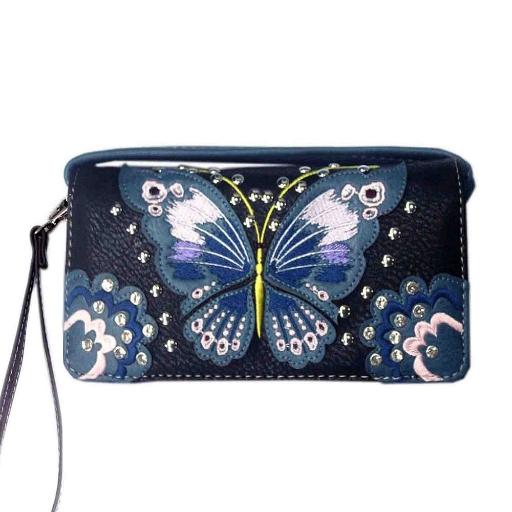 Western Butterfly Faux Leather Wallet