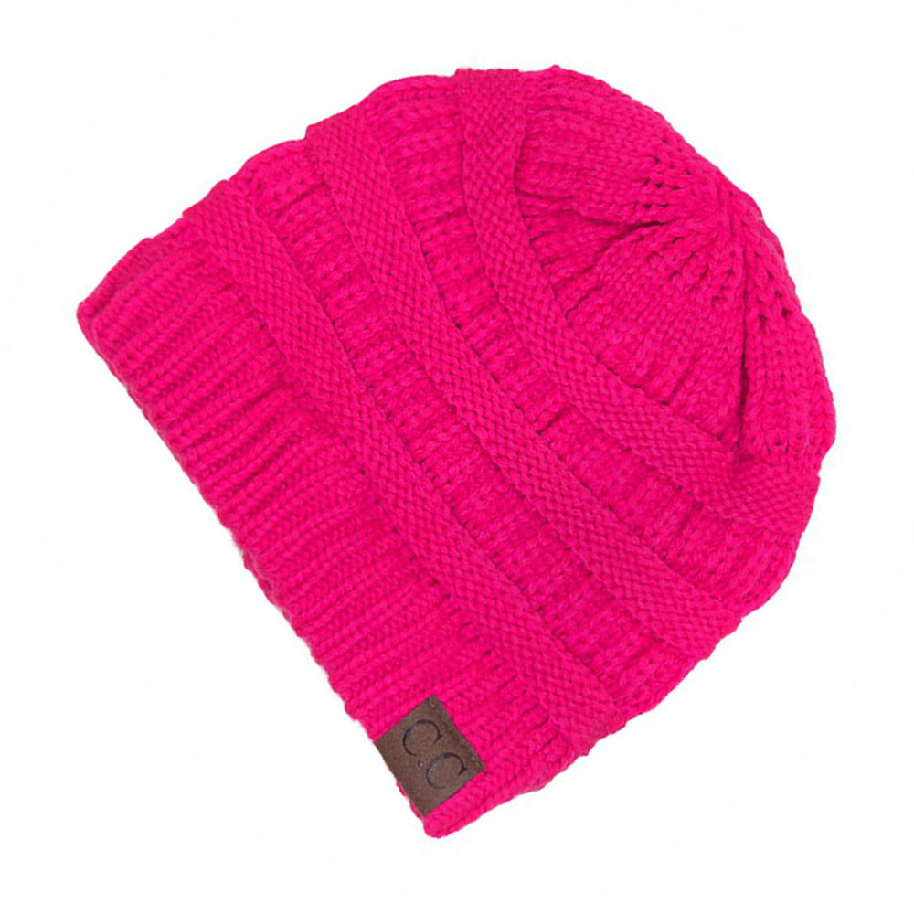 C.C Ribbed Kit Solid Color Beanie Hat