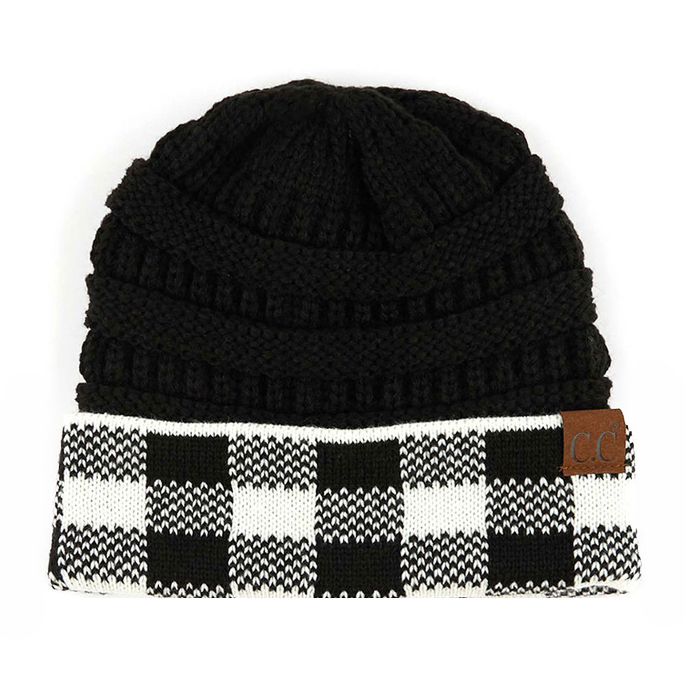 C.C Buffalo Check Knit Hat