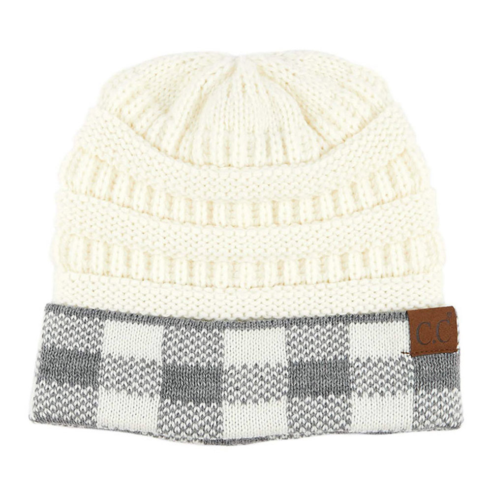 C.C Buffalo Check Knit Hat