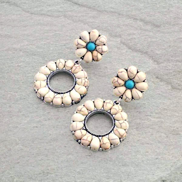 Western Stone Circle Post Earrings