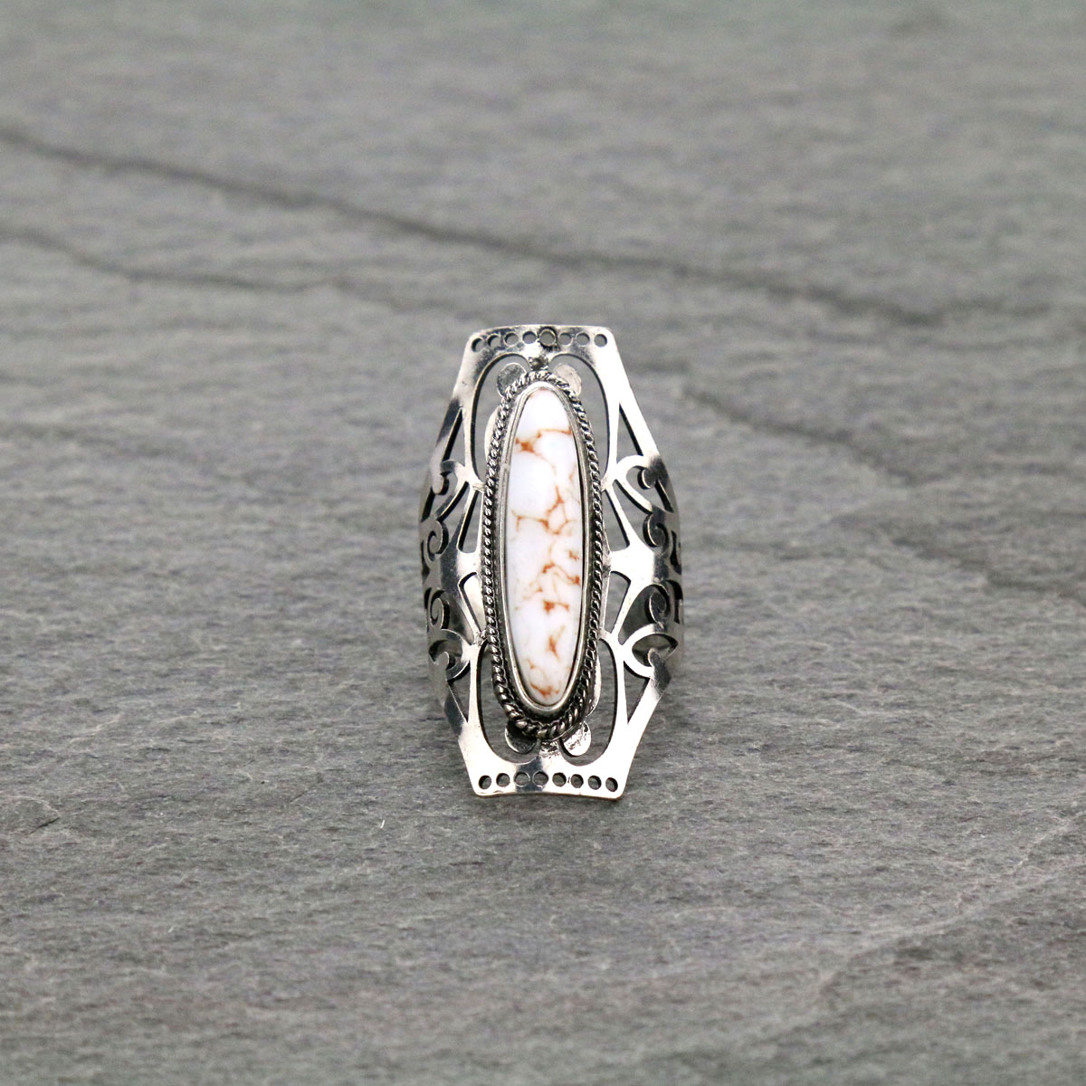 Western Style Cuff Ring-SR0146/SBWT