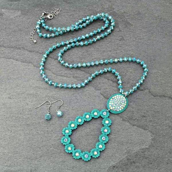Fashion Glass Bead Necklace Set