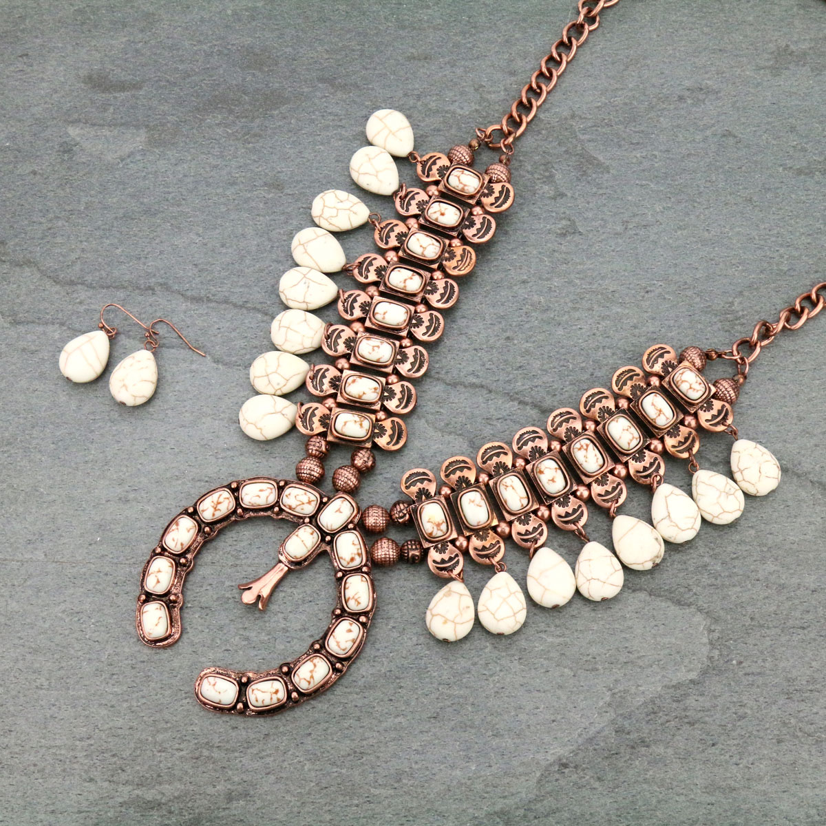 Squash Blossom Necklace Set-SS2006/CBWT