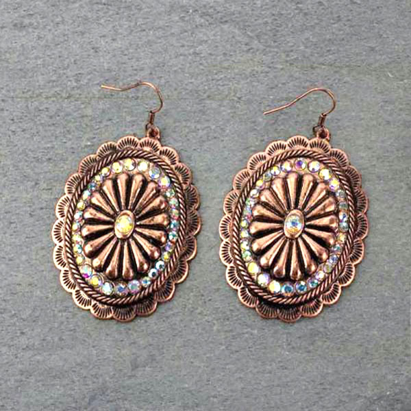 Western Concho Fish Hook Earrings