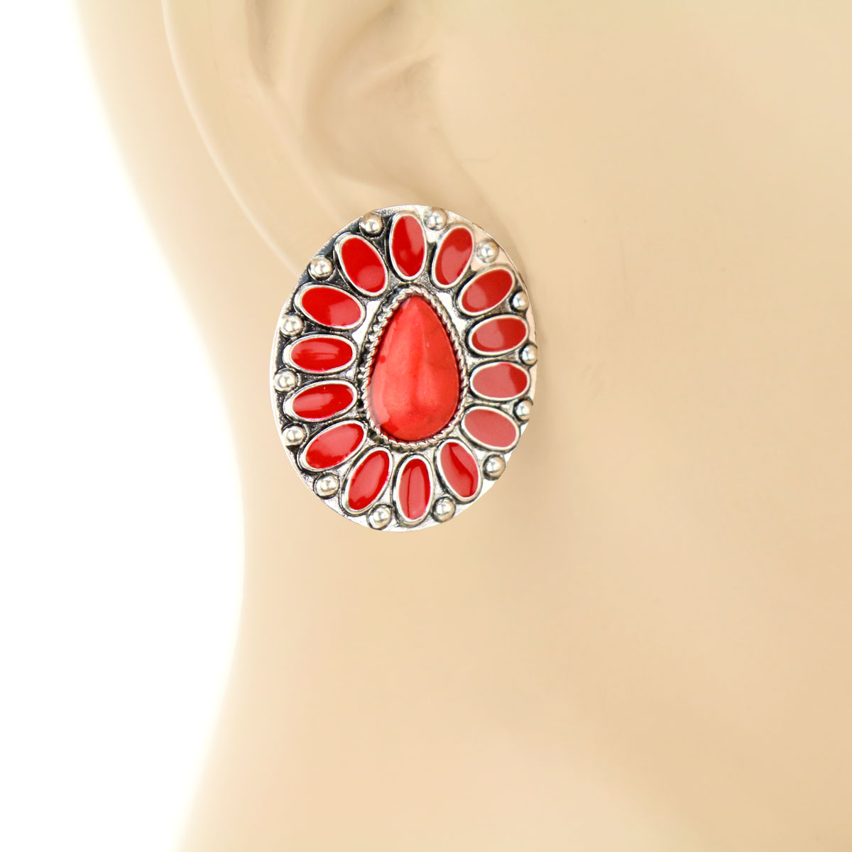 3 Pair Concho Stud Earring Set - Image 3