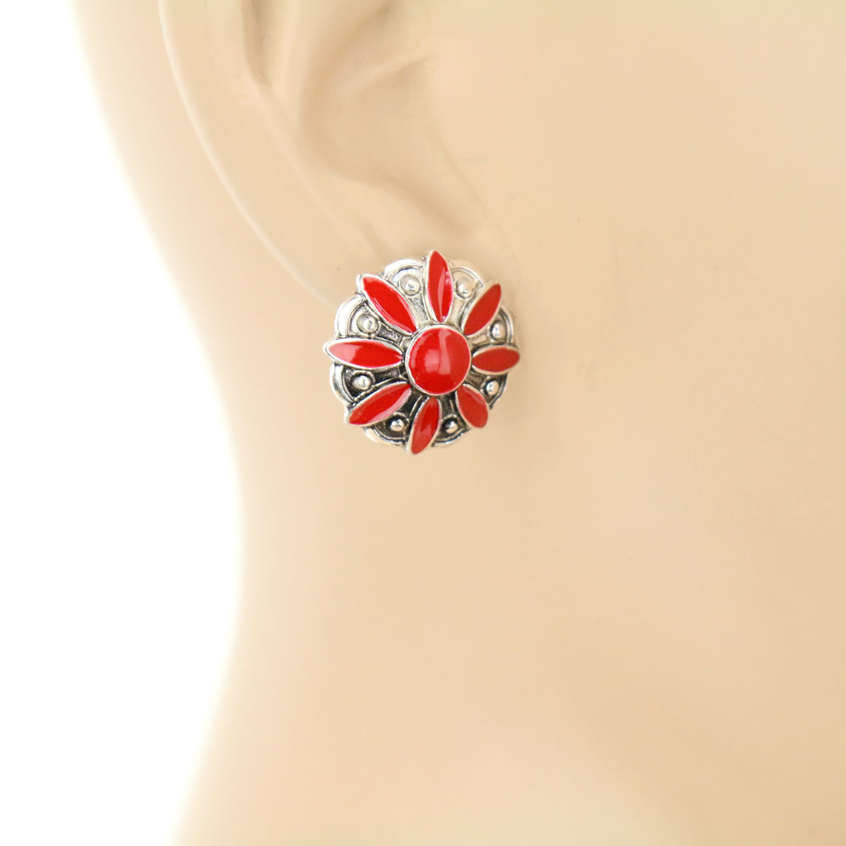 3 Pair Concho Stud Earring Set - Image 4