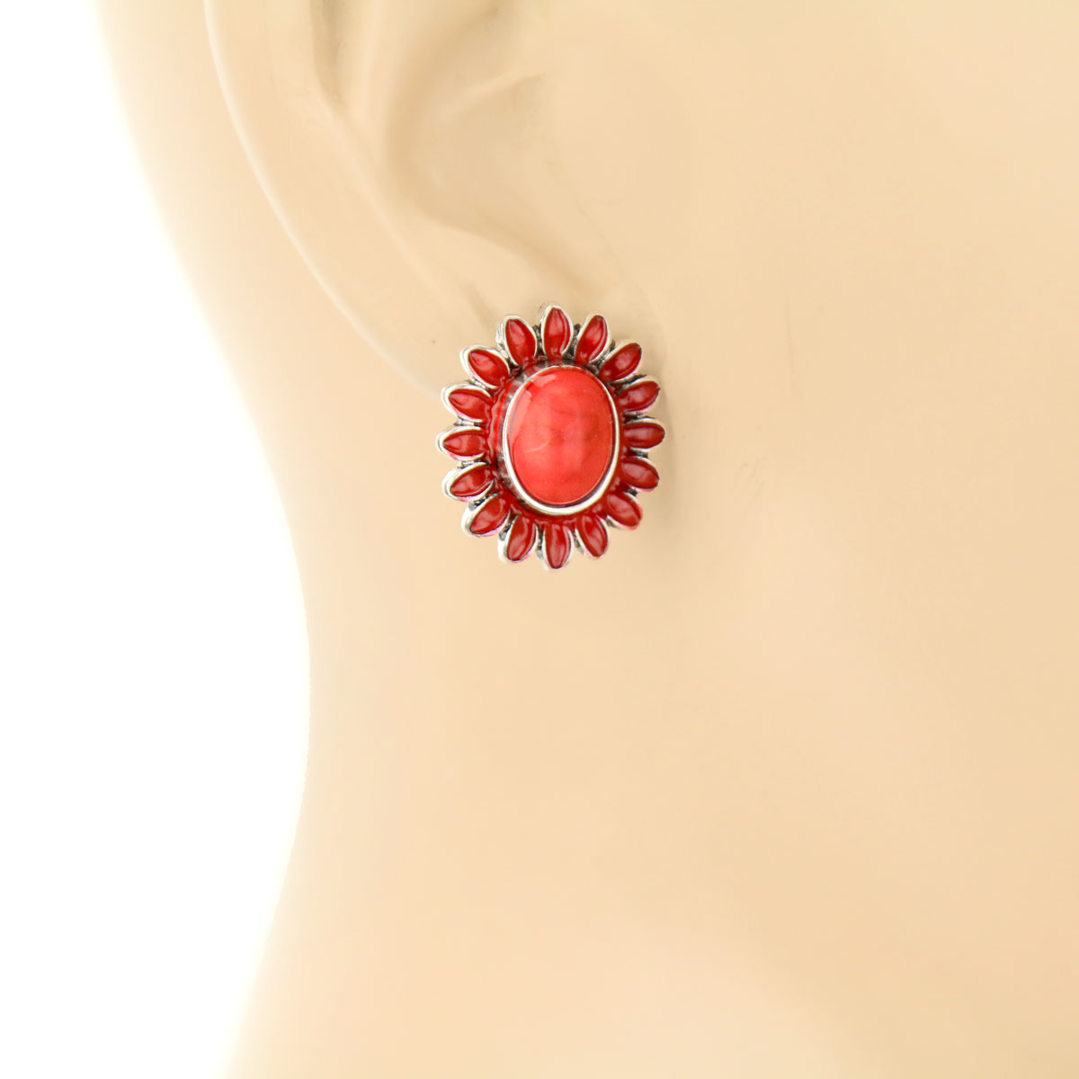 3 Pair Squash Blossom Earring Set - Image 4