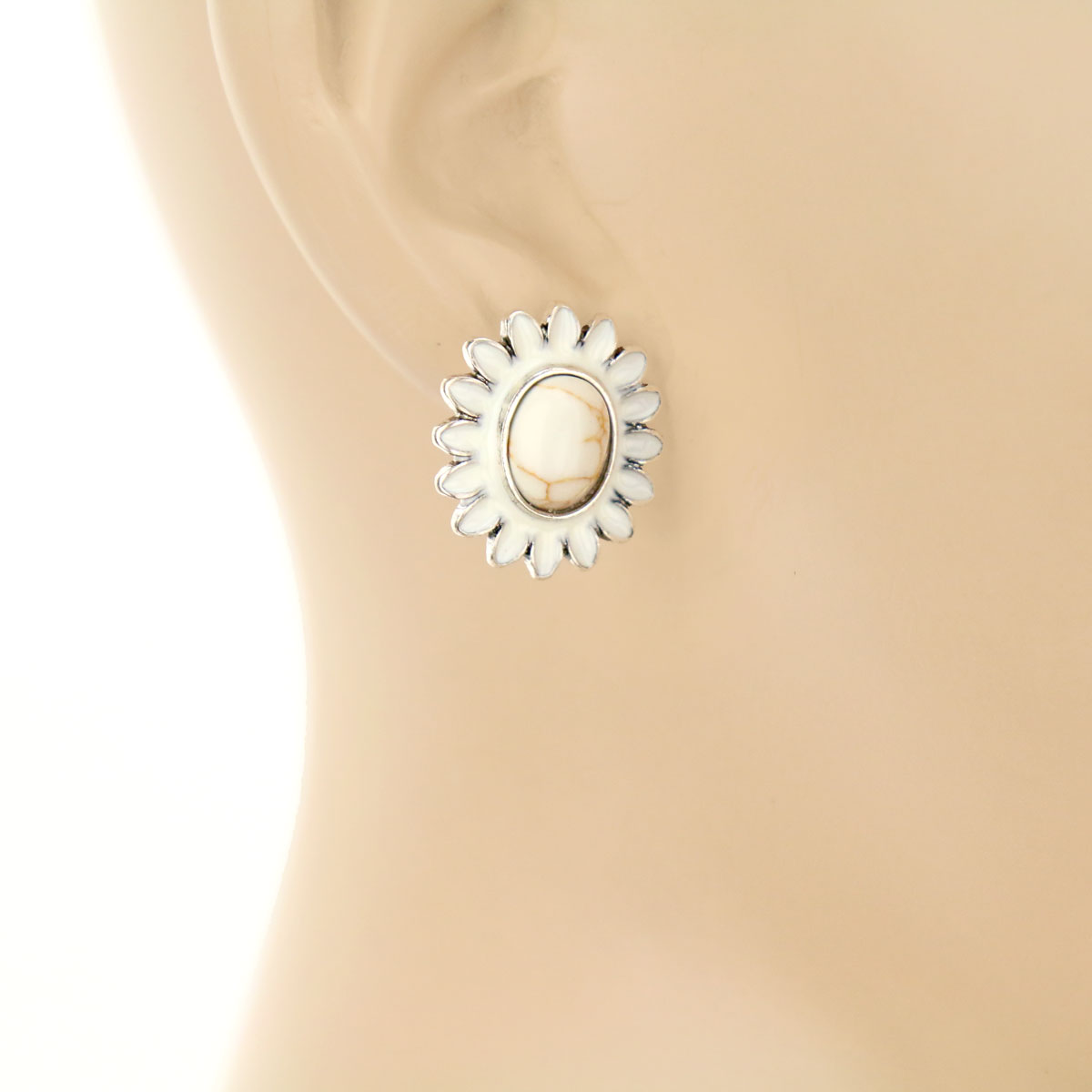 3 Pair Squash Blossom Earring Set - Image 4