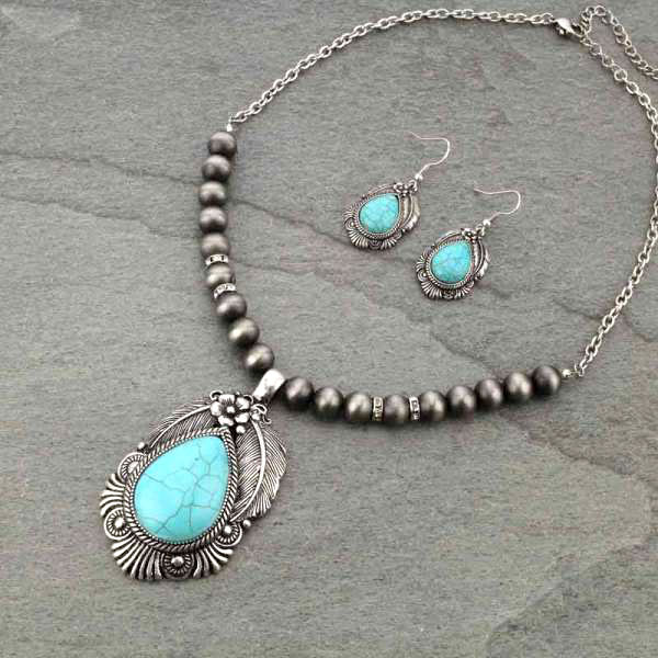 Western Style Oval Necklace Set