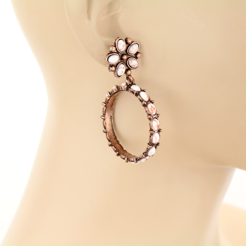 Western Circle Stud Earrings - Image 2