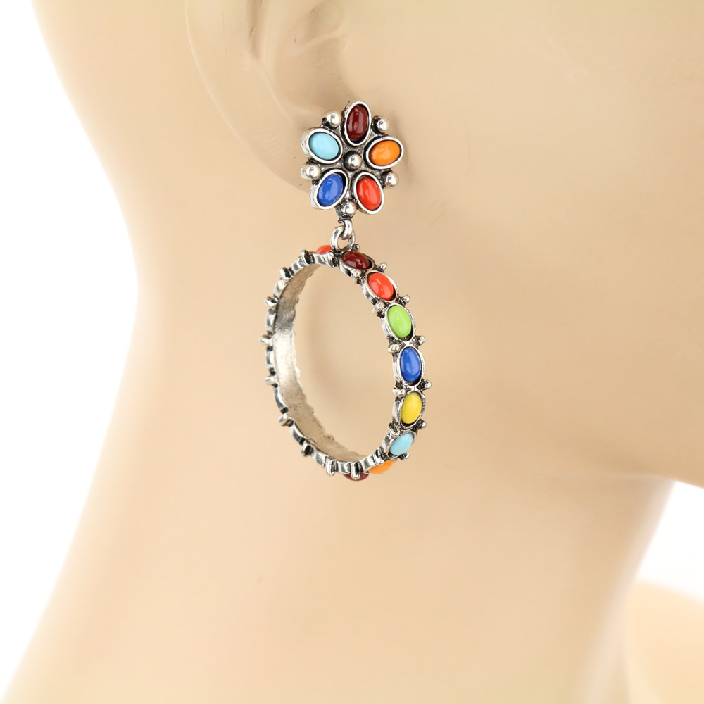 Western Circle Stud Earrings - Image 2