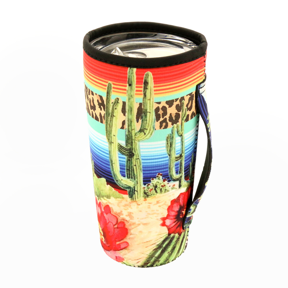 Leopard Serape SW Landscape Tumbler Drink Sleeve/Cooler