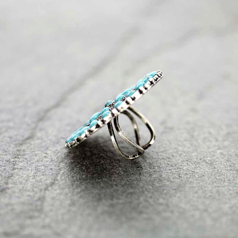 Western Design Stone Cuff Ring - Image 2
