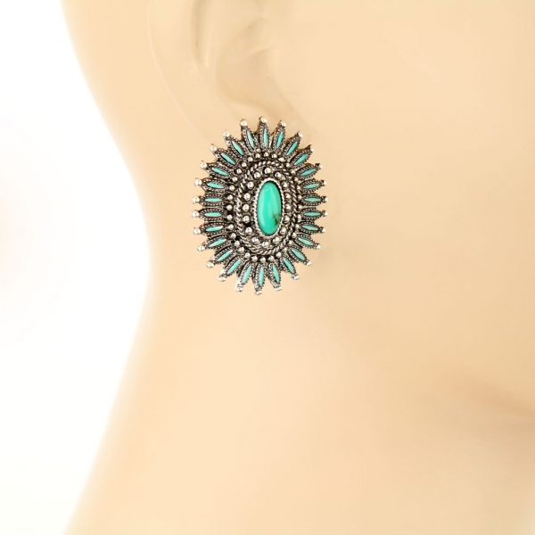 Western Concho Cluster Stud Earrings - Image 2