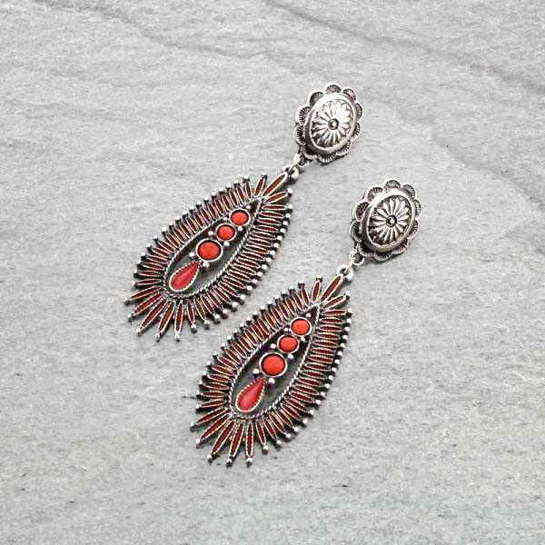Western Concho Cluster Stud Earrings