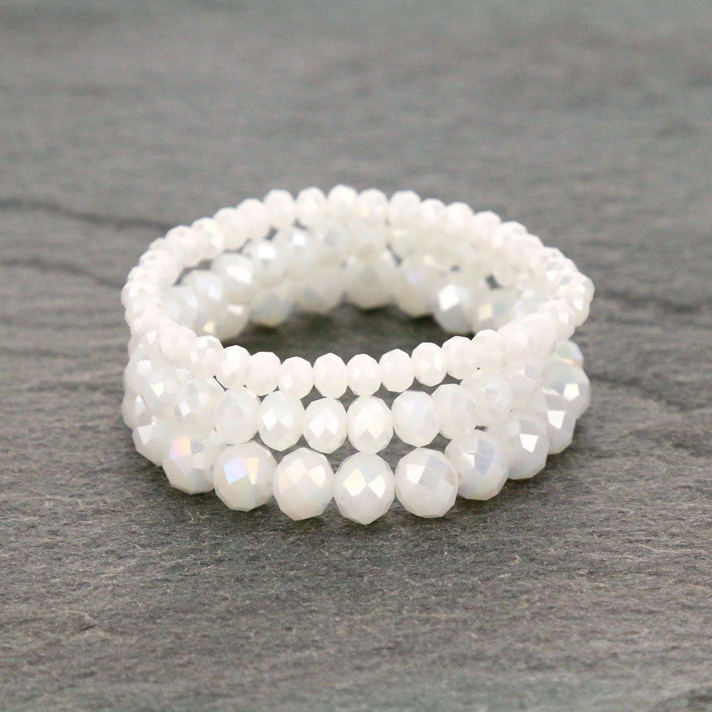 Large Crystal Bead Stackable Stretch Bracelet