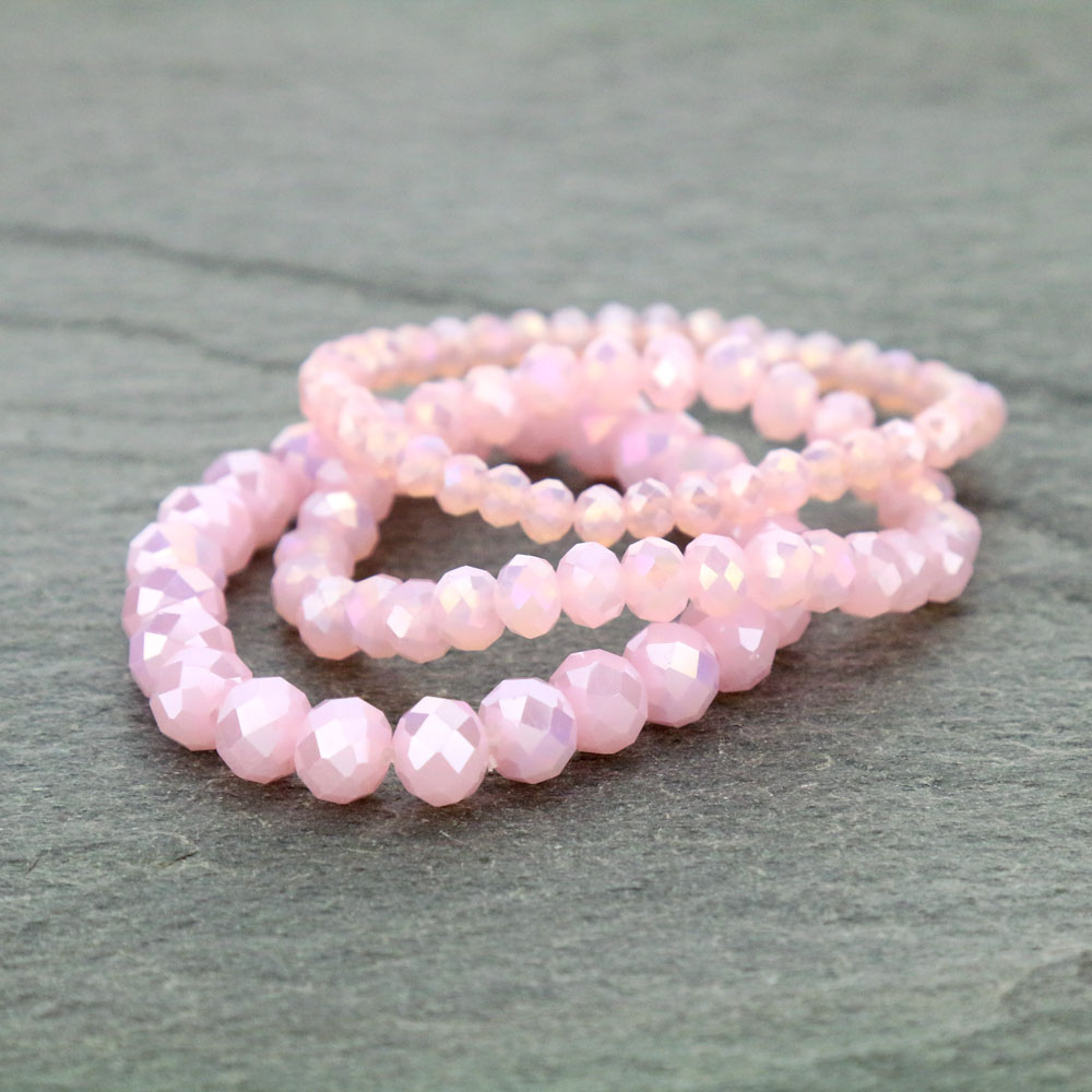 Large Crystal Bead Stackable Stretch Bracelet - Image 2